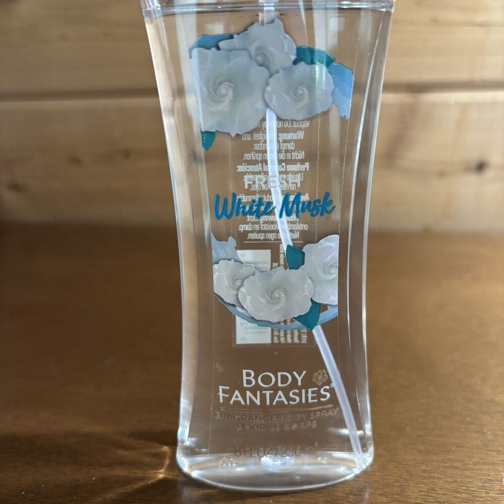Body Fantasies Signature Fresh White Musk Parfums De Coeur Body Spray 8 oz 90%~ - Picture 2 of 5